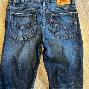 Levi's Boys Dark Blue Distressed Jeans